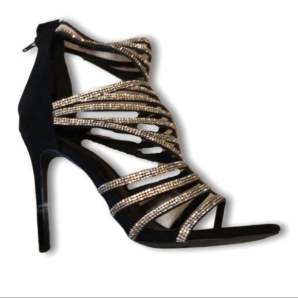 Olivia Ferguson Spike Heels Rhinestone Straps 10 - Picture 1 of 16